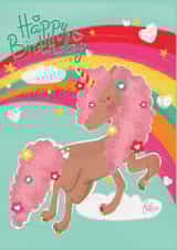afro unicorn Birthday Card 15047 created by Karmuka