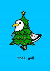 A Funny Sea Gull Christmas Tree Card created by Innabox