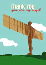 adult angel of the north Thank You Card 17149 created by Cox a Doodle Doo