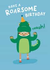 Cute Dinosaur Boy Birthday Card 1001 created by Macie Dot Doodles