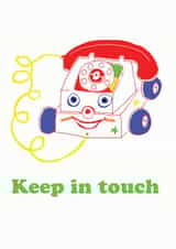 retro keep in touch Leaving Card 17285 created by Heather More Illustration