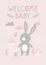 bunny welcome New Baby Card 20183 created by Tanya Laporte Designs