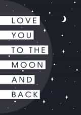 Cute Moon And Stars Anniversary Card / Valentines Day Card - Love You To The Moon And Back created by @hollielonglanddesigns