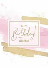 Elegant Pink & Gold Birthday Card for Nan created by Evie Garnett Designs