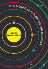 Cute Solar Anniversary Card - One More Time Around The Sun Together created by Kate & The Ink