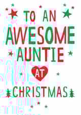 To An Awesome Auntie - Auntie - From the Kids - Home Made - Stars - Christmas Tree - Awesome - Christmas Card created by Earlybird
