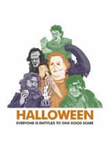 Halloween Everyone Is Entitled To One Good Scare Holiday Card created by This Means Waugh