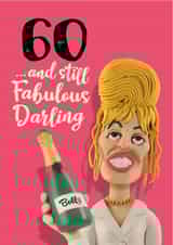 Patsy Ab Fab funny 60th birthday card for her created by The Supermodels
