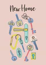New Home Keys – Hand-Drawn Illustration Card for New Home Congratulations created by Tiny & Tenacious