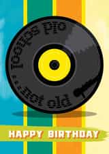 Retro funny vinyl record birthday card. created by Milport Studios