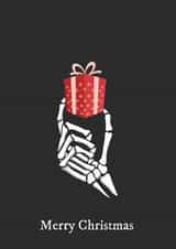 skeleton present Christmas Card 19740 created by Paper Jungle