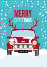 classic car Christmas Card 16821 created by Diva Doodle Designs