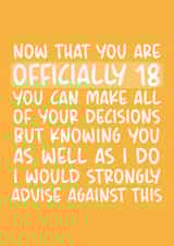 Officially 18 Birthday Card created by Brogan Thomas