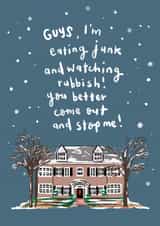 home alone funny Christmas Card 43329 created by Sam Bratby Art
