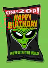 alien crisps Birthday Card 16890 created by Rude Mama