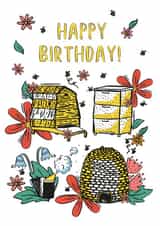 bees bee Birthday Card 20254 created by Emily Hunter