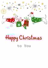 sausage dog Christmas Card 11298 created by SABIVO Design by Sabina