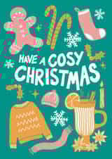 cosy gingerbread Christmas Card 18130 created by Cathy Cornish