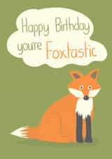 Happy Birthday Cute Fox Funny Pun Card created by @SarahPriceDesigns