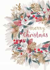 Wreath - Traditional - Festive - Classic - Pretty - Merry Christmas Card created by Louise Tiler