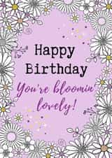 you're bloomin' lovely pink flower birthday card created by Rebecca Handy