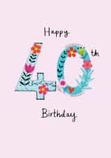 40 flowers Birthday Card 20437 created by Lindsay loves to draw