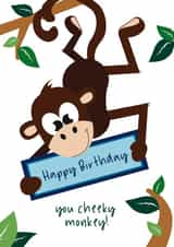 Cheeky Monkey Birthday card created by Roger Bear Designs