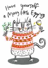 Cats eggnog Christmas Card 18806 created by Beth Garnett Illustration