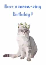 Cat Kitten Birthday Card 18093 created by Sarah Stephenson