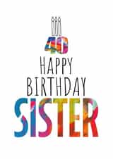 Abstract cake - Sister 40th birthday card created by size3art