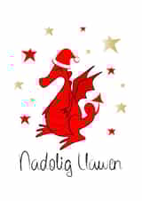 Nadolig Llawen Welsh dragon Christmas card created by Leah Roberts