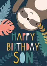 cute sloth Birthday Card 15816 created by Fox and Bird Studio