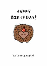 hedgehog prick Birthday Card 14092 created by Little paper pick me ups 