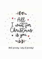 Cute - Mariah Carey - All I Want For Christmas Is You - Snacks - Funny - Christmas Card created by Inky in the Wild