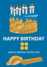 Punny Birthday Card - Greggs - Cake created by KD STUDIO DESIGN