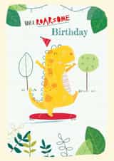 Party dinosaur roarsome birthday card created by cory reid