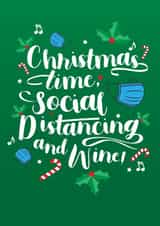 social distance wine Card 33695 created by Pukka Design
