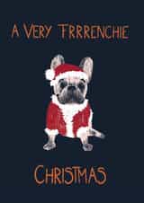 frenchie santa Christmas Card 6985 created by Babybluesnowflake