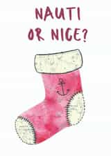Naughty (Nauti) or Nice Christmas Stocking Card created by NaviStitch