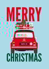 Classic Mini Cooper Christmas Card created by Diva Doodle Designs