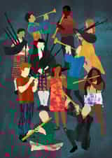 eleven pipers piping twelve days of christmas Christmas Card 16044 created by Charlie Best