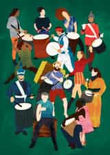 Twelve Drummers Drumming twelve days of christmas Just Because Card 16045 created by Charlie Best