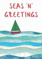 Seasons Greetings Sailing Boat Nautical Christmas Card created by NaviStitch