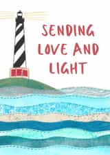 Sending Love and Light Lighthouse Nautical Card created by NaviStitch