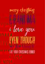 Merry Christmas Grandma Cheeky Christmas dinner created by CreatedbyMe Sean