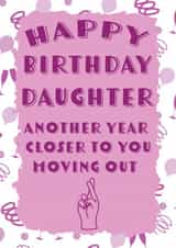 Move out daughter birthday card created by Jolly Ginger Cards