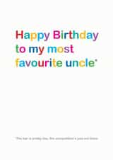 uncle favourite Birthday Card 13051 created by Lisa Jestico