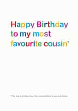 cousin favourite Birthday Card 13052 created by Lisa Jestico