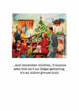 Illegal indoor grouse hunt christmas card created by Cat Flap Cards