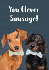 Clever sausage congratulations card created by Sarah Stephenson